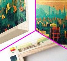 Load image into Gallery viewer, Barcelona Spain Travel Print Wall Art, Panoramic City Art, Travel Art, Wall Decor, Vacation Gift, Framed Canvas Print Or Metal Art
