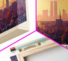 Load image into Gallery viewer, Bochum Germany Panoramic Travel Poster, Framed Canvas Print or Metal Wall Art, Travel Art, Home Decor, Panoramic Painting, Midcentury Art
