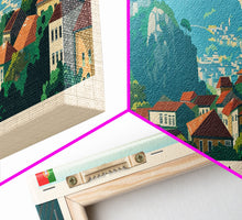 Load image into Gallery viewer, Braga Portugal Travel Art, City Art, Framed Canvas Print or Metal Wall Art, Europe Travel Poster, Panoramic Wall Art, Extra Wide Wall Art
