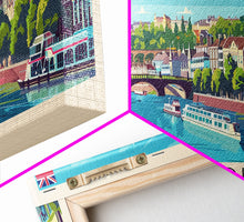 Carregar imagem no visualizador da galeria, Bristol United Kingdom Panoramic Travel Poster, Framed Canvas Print or Metal Wall Art, Travel Art, Home Decor, Panoramic Painting, Midcentury Art
