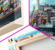 Cargar imagen en el visor de la galería, Charleroi Belgium Travel Print Wall Art, Panoramic City Art, Travel Art, Wall Decor, Vacation Gift, Framed Canvas Print Or Metal Art
