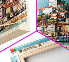 Cargar imagen en el visor de la galería, Coimbra Portugal Travel Art, City Art, Framed Canvas Print or Metal Wall Art, Europe Travel Poster, Panoramic Wall Art, Extra Wide Wall Art
