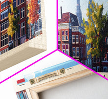 Load image into Gallery viewer, Eindhoven Netherlands Panoramic Travel Poster, Framed Canvas Print or Metal Wall Art, Travel Art, Home Decor, Panoramic Painting, Midcentury Art
