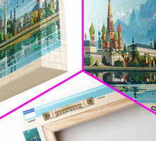 Load image into Gallery viewer, Engels Russia Panoramic Travel Poster, Framed Canvas Print or Metal Wall Art, Travel Art, Home Decor, Panoramic Painting, Midcentury Art
