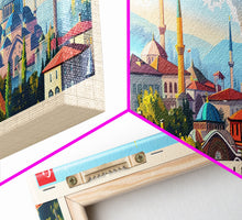 Load image into Gallery viewer, Eskisehir Turkey Panoramic Travel Poster, Framed Canvas Print or Metal Wall Art, Travel Art, Home Decor, Panoramic Painting, Midcentury Art
