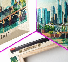 Carregar imagem no visualizador da galeria, Frankfurt Germany Travel Print Wall Art, Panoramic City Art, Travel Art, Wall Decor, Vacation Gift, Framed Canvas Print Or Metal Art
