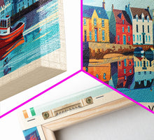 Carregar imagem no visualizador da galeria, Galway Ireland Panoramic Travel Poster, Framed Canvas Print or Metal Wall Art, Travel Art, Home Decor, Panoramic Painting, Midcentury Art
