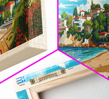 Carregar imagem no visualizador da galeria, Glyfada Greece Wall Art, Panoramic Travel Poster, Panoramic Framed Canvas Print, City Wall Art, Wall Hanging Home Decor, Travel Art
