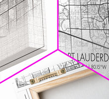 Load image into Gallery viewer, Fort Lauderdale Map, Florida Map, Map Art, Minimalist Art, Wall Art, Canvas Art, Gift For Newlyweds, Boys Room, Billiard Room Décor, Prints

