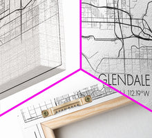 Load image into Gallery viewer, Glendale City Map, Arizona Map, Map Art, Minimalist Art, Wall Art, Canvas Art, Cabin Wall Décor, Entryway Décor,  Room Décor, Gifts For Her
