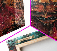 Load image into Gallery viewer, Dark Demon with Menacing Smile Framed Canvas Print, Halloween Art, Creepy Wall Art, Spooky Home Decor, Scary Art, Creepy Living Room Decor
