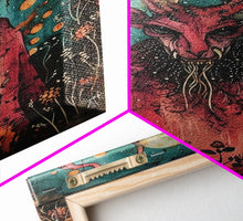 Load image into Gallery viewer, Enchanted Demon Under Full Moon Framed Canvas Print, Halloween Art, Creepy Wall Art, Spooky Home Decor, Art, Haunting Living Room Decor
