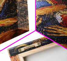 Carregar imagem no visualizador da galeria, Business Werewolf Eating a Hot Dog, Framed Canvas print, Funny Halloween Art, Spooky Season, The Scream Inspired Funny Art
