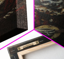 Load image into Gallery viewer, Creepy Clown Playing Guitar, Framed Canvas Print, Spooky Circus Art, Halloween Wall Decor, Horror Clown Illustration, Creepy Home Decor
