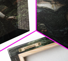 Load image into Gallery viewer, Dark Angel with Glowing Eyes in Haunted Forest - Mysterious Gothic Framed Canvas Print, Halloween Wall Art Decor
