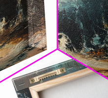 Carregar imagem no visualizador da galeria, Ghostly Figures in Forest, Halloween Art Print, Spooky Home Decor, Framed Canvas Print, Creepy Art, Halloween Wall Decor, Seasonal Wall Art
