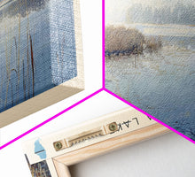 Load image into Gallery viewer, Apopka Lake Panoramic Framed Canvas Print, Lake House Art, Vintage Style, Travel Poster, Nature Scene, Scenic Artwork
