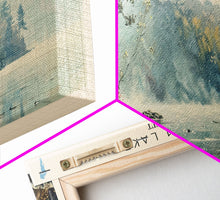 Load image into Gallery viewer, Bantam Lake Connecticut Lake House Art, Framed Canvas Print, Panoramic Travel Poster, Scenic View, Modern Decor, Water Reflection
