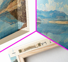 Load image into Gallery viewer, Bartlett Lake Arizona Framed Canvas Print, Panoramic Lake House Art, Scenic Painting, Travel Poster, Minimalist Wall Art, Home Decor
