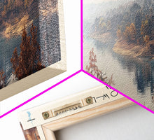 Carregar imagem no visualizador da galeria, Broken Bow Lake Oklahoma Framed Canvas Print, Panoramic Lake House Art, Wall Art, Travel Poster, Modern Lake Painting, Nature Art
