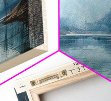 Carregar imagem no visualizador da galeria, Burnsville Lake West Virginia Framed Canvas Print, Panoramic Lake House Decor, Wall Art, Travel Poster, Modern Lake Painting, Nature Art
