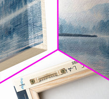 Carregar imagem no visualizador da galeria, Canobie Lake New Hampshire Framed Canvas Print, Panoramic Lake House Art, Wall Art, Travel Poster, Modern Lake Painting, Nature Art
