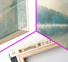 Cargar imagen en el visor de la galería, Clearwater Lake Framed Canvas Print, Lake House Art, Panoramic Travel Poster, Wide Wall Art, Modern Lake Painting, Home Decor
