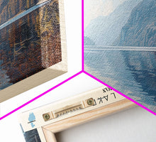 Load image into Gallery viewer, Crean Lake Framed Canvas Print, Lake House Decor, Panoramic Wall Art, Travel Poster, Rustic Lake Painting, Nature Art
