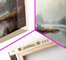 Load image into Gallery viewer, Dead Lakes Florida Framed Canvas Print, Lake House Decor, Panoramic Wall Art, Travel Poster, Modern Lake Painting, Nature Art
