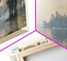 Load image into Gallery viewer, Deal Lake New Jersey Framed Canvas Print, Lake House Art, Panoramic Wall Art, Travel Poster, Rustic Lake Painting, Home Decor
