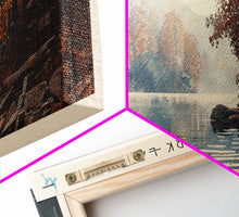 Load image into Gallery viewer, East Fork Lake Ohio Framed Canvas Print, Lake House Decor, Panoramic Wall Art, Travel Poster, Modern Lake Painting, Nature Art
