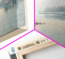 Load image into Gallery viewer, Eau Claire Clearwater Lake East Framed Canvas Print, Lake House Decor, Panoramic Wall Art, Travel Poster, Rustic Lake Painting, Home Decor
