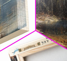 Load image into Gallery viewer, Enid Lake Mississippi Framed Canvas Print, Lake House Decor, Panoramic Wall Art, Travel Poster, Modern Lake Painting, Nature Art
