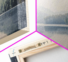 Load image into Gallery viewer, Ennadai Lake Framed Canvas Print, Lake House Decor, Panoramic Wall Art, Travel Poster, Rustic Lake Painting, Home Decor
