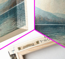 Cargar imagen en el visor de la galería, Farrington Lake New Jersey Framed Canvas Print, Lake House Decor, Panoramic Wall Art, Travel Poster, Modern Lake Painting, Nature Art
