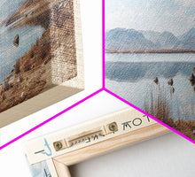 Carregar imagem no visualizador da galeria, Fool Hollow Lake Arizona Framed Canvas Print, Panoramic Lake House Decor, Wall Art, Travel Poster, Majestic Lake Painting, Nature Art
