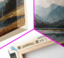 Carregar imagem no visualizador da galeria, Kakisa Lake Framed Canvas Print, Lake House Art, Panoramic Wall Art, Travel Poster, Scenic Lake Painting, Home Decor

