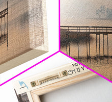 Load image into Gallery viewer, Lake Marion South Carolina Framed Canvas Print, Lake House Decor, Panoramic Wall Art, Travel Poster, Serene Lake Painting, Boho Art
