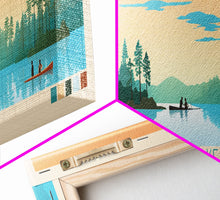 Carregar imagem no visualizador da galeria, Apopka Lake Florida Framed Canvas Print, Panoramic Travel Poster, Midcentury Modern Wall Art, Pop Art, Nature Living Room Art
