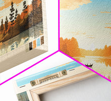 Load image into Gallery viewer, Barren River Lake Kentucky Framed Canvas Print, Panoramic Travel Poster, Midcentury Modern Wall Art, Pop Art, Lake House Decor
