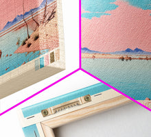 Carregar imagem no visualizador da galeria, Caballo Lake New Mexico Framed Canvas Print, Midcentury Modern Panoramic Wall Art, Living Room Decor, Pop Art, Travel Poster Art, Scenic Nature Painting
