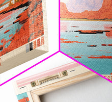 Cargar imagen en el visor de la galería, Flaming Gorge Reservoir Utah Framed Canvas Print, Panoramic Art, Midcentury Modern, Pop Art, Living Room Decor, Travel Poster, Nature Art, Wall Art

