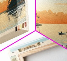 Carregar imagem no visualizador da galeria, Lake Moultrie South Carolina Framed Canvas Print, Panoramic Wall Art, Midcentury Modern, Pop Art, Bedroom Art, Travel Poster, Lake House Decor
