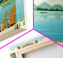 Cargar imagen en el visor de la galería, Logan Martin Lake, Alabama Panoramic Wall Art Framed Canvas Print, Midcentury Modern, Pop Art, Home Decor, Travel Poster, Bedroom Art
