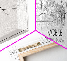 Load image into Gallery viewer, Panoramic Mobile City Map, Alabama Art, Map Print, Minimalist Wall Art, Canvas Art, Housewarming Gift, Street Map Art, Closing Gift
