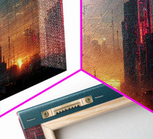 Cargar imagen en el visor de la galería, Cyberpunk Cityscape Dystopian City Futuristic Sunset Fine Art Print, Wall Art Print, Wall Décor, Wall Poster
