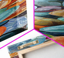 Load image into Gallery viewer, Colorful Textured Canvas Painting of Glass Rocks, Nature Art Print for Living Room, Oversized Canvas Art, Narrow Wall Art Print, Modern Art
