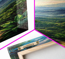 Load image into Gallery viewer, Jungle Landscape Canvas Painting, Tropical Wall Art Print, Mountain Art Printed on Framed Canvas, Oversized Narrow Landscape Art
