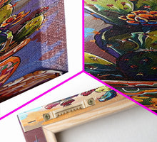 Carregar imagem no visualizador da galeria, Cactus Canvas Printed and Framed Art, Colorful Botanical Wall Art, Desert Art Print, Vertical Narrow Wall Art, Art Print for Kitchen
