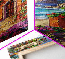 Load image into Gallery viewer, Coastal Printed Canvas Painting Framed, White Framed Wall Art of Hawaii Coast, Housewarming Gift for Her, Tall Narrow Wall Art, Modern Art
